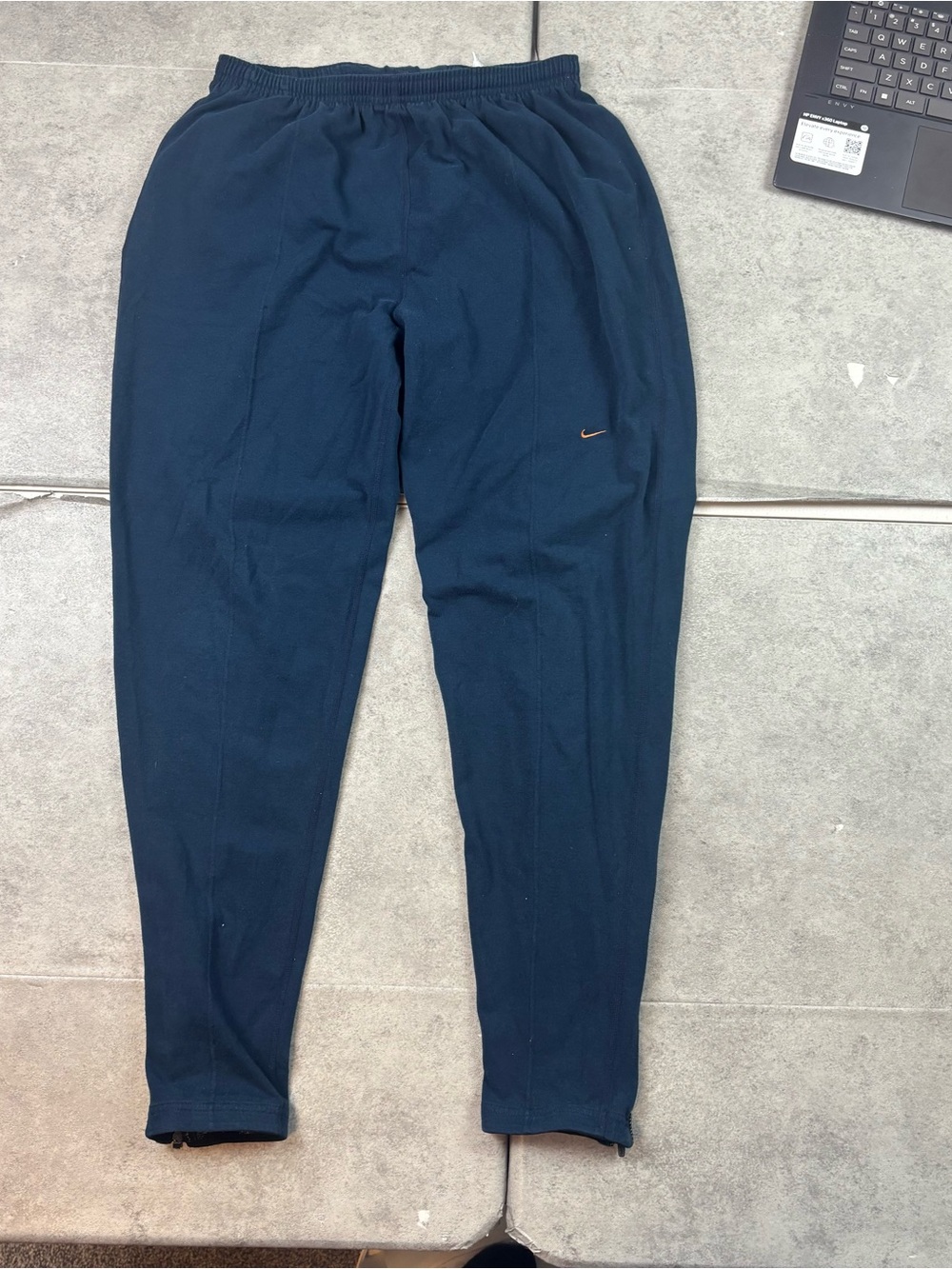 Vintage navy nike track pants orange swoosh
